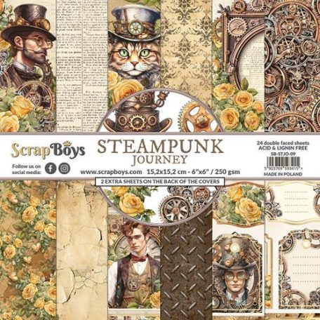 ScrapBoys Scrapbook papírkészlet 6" (15 cm) - Steampunk Journey - Paper Pad (24 lap)