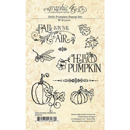 Graphic 45 Szilikonbélyegző Hello Pumpkin - Stamp Set (1 csomag)