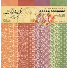  Graphic 45 Scrapbook papírkészlet 12" (30 cm) - Hello Pumpkin - Patterns & Solids (16 lap)
