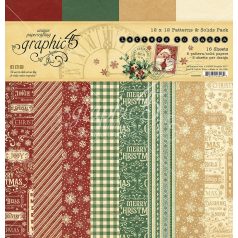   Graphic 45 Scrapbook papírkészlet 12" (30 cm) - Letters to Santa - Patterns & Solids (16 lap)