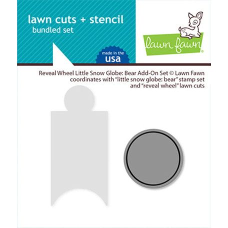 Lawn Fawn Vágósablon LF3276 - Reveal Wheel Little Snow Globe: Bear Add-On Set  - Lawn Cuts (1 csomag)