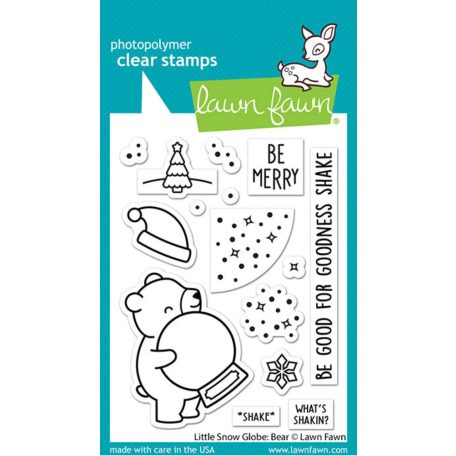 Lawn Fawn Szilikonbélyegző LF3274 - Little Snow Globe: Bear - Clear Stamps (1 csomag)