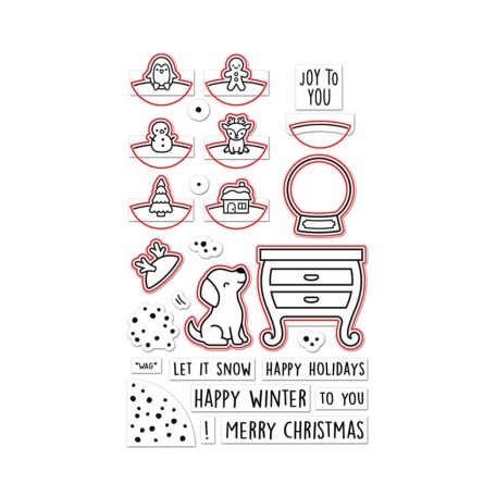 Lawn Fawn Vágósablon LF3270 bélyegzőhöz LF3271 - Little Snow Globe: Dog - Lawn Cuts (1 csomag)