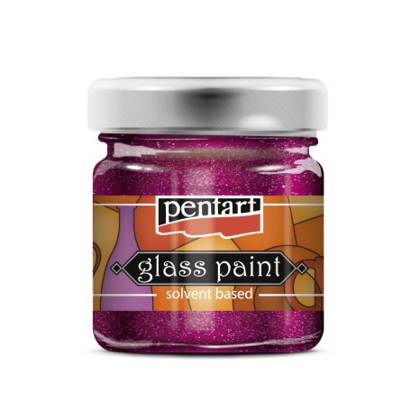 Pentart Üvegfesték 30 ml csillogó pink - Glass Paint (1 db)