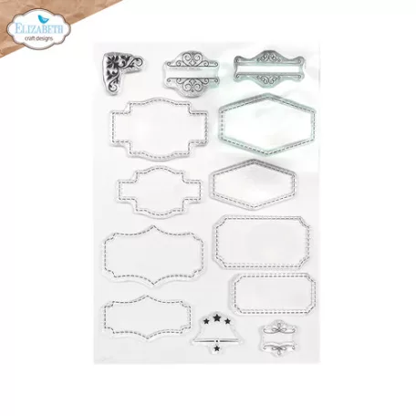 Szilikonbélyegző - A5 - Layered Labels - ECD Clear Stamps (1 csomag)