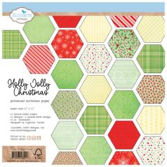   Papírkészlet - 12" (30 cm) - Holly Jolly Christmas - ECD Patterned Cardstock Paper (1 csomag)