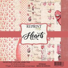   Papírkészlet - 8" (20 cm) - Hearts - Reprint Paper Pack (15 ív)