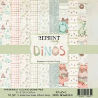   Papírkészlet - 8" (20 cm) - Dinos - Reprint Paper Pack (15 ív)