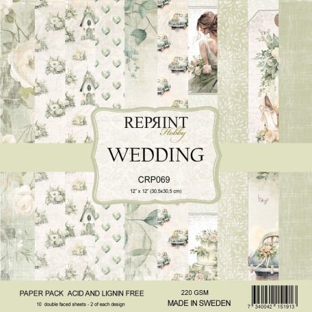 Papírkészlet - 12" (30 cm) - Wedding - Reprint Paper Pack (10 ív)