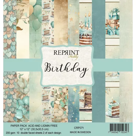Papírkészlet - 12" (30 cm) - Birthday - Reprint Paper Pack (10 ív)