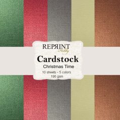   Papírkészlet, Alapkarton - 12" (30 cm) - Christmas Time - Reprint Cardstock (10 ív)