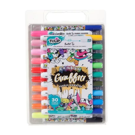 Tulip Textilfilc - Graffiti Rainbow - Fabric Markers Bullet (30 db)