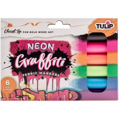   Tulip Textilfilc - Graffiti Neon - Fabric Markers Chisel Graffiti (6 db)