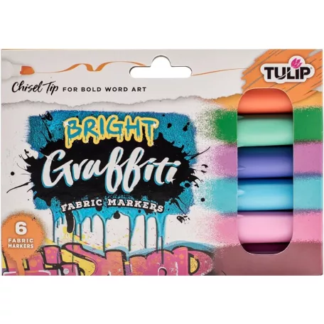 Tulip Textilfilc - Graffiti Bright - Fabric Markers Chisel Graffiti (6 db)