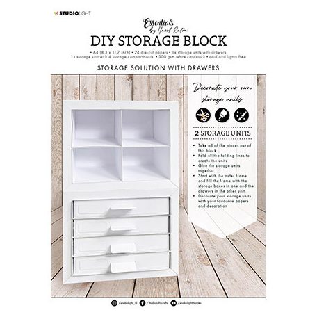 Studio Light Tároló / Rendszerező papírból  - DIY Storage block Drawer units Essentials nr.58 - DIY Storage Block (1 csomag)