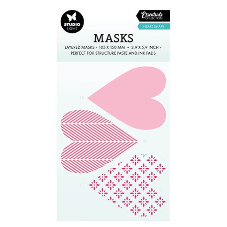 Studio Light Stencil - Heart shape Essentials nr.249 - Layered Masks (1 db)