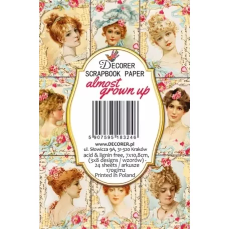 Decorer Papírkészlet 7x10.8 cm - Almost Grown Up -  - Scrapbook Paper (24 ív)