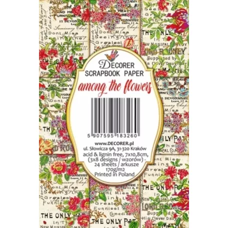 Decorer Papírkészlet 7x10.8 cm - Among the Flowers -  - Scrapbook Paper (24 ív)
