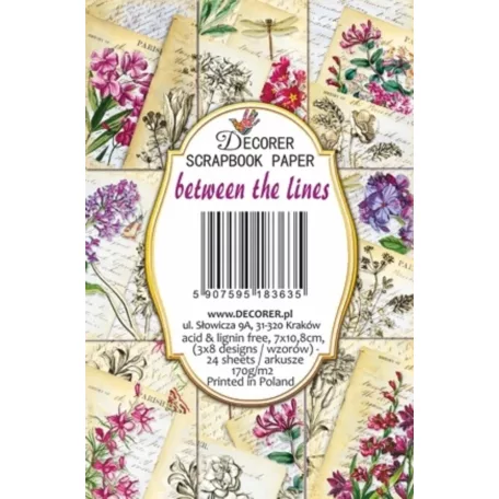 Decorer Papírkészlet 7x10.8 cm - Between the Lines -  - Scrapbook Paper (24 ív)