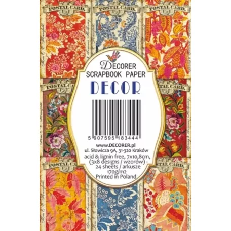 Decorer Papírkészlet 7x10.8 cm - Decor -  - Scrapbook Paper (24 ív)