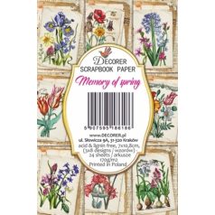   Decorer Papírkészlet 7x10.8 cm - Memory of Spring - Scrapbook Paper (24 ív)