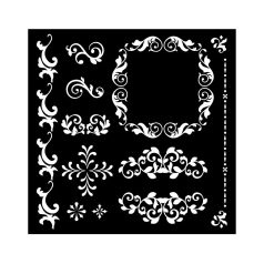   Stamperia Vastag stencil 18x18 cm - Precious - Frames - Thick Stencil  (1 db)