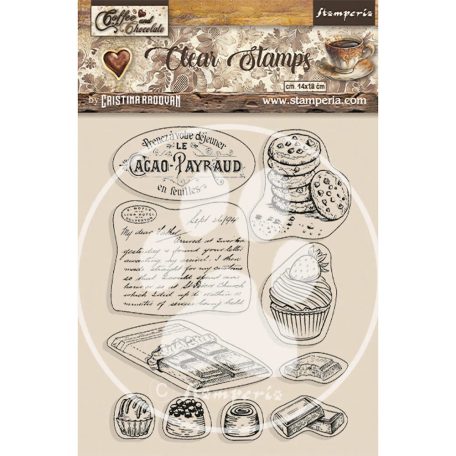 Stamperia Szilikonbélyegző - Coffee and Chocolate - Chocolate Elements - Clear Stamps (1 csomag)