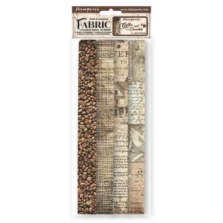 Stamperia Textíl lapok 12" (30 cm) - Coffee and Chocolate - Fabric Sheets (1 csomag)