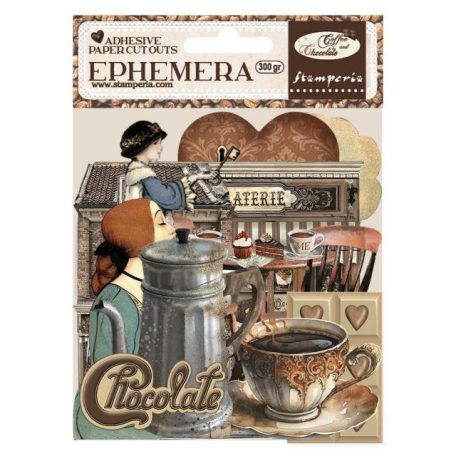 Stamperia Kivágatok - öntapadós  - Coffee and Chocolate - Ephemera (1 csomag)