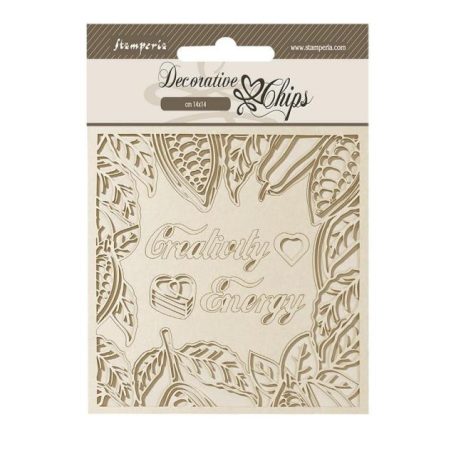 Stamperia Chipboard 14x14 cm - Coffee and Chocolate - Creativity EnergyDecorative Chips (1 ív)