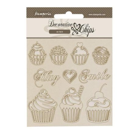 Stamperia Chipboard 14x14 cm - Coffee and Chocolate - SweetyDecorative Chips (1 ív)