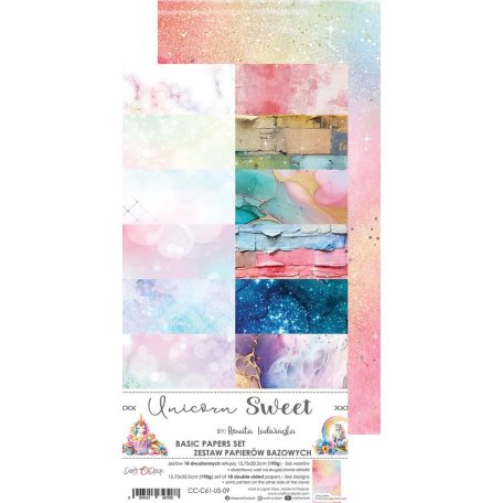 Craft O'Clock Papírkészlet 6"x15" (15cm x 30 cm) - Unicorn Sweet - Basic Paper Set (1 csomag)