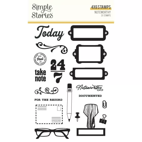 Simple Stories Szilikonbélyegző  - Clear Stamps - Noteworthy (1 csomag)