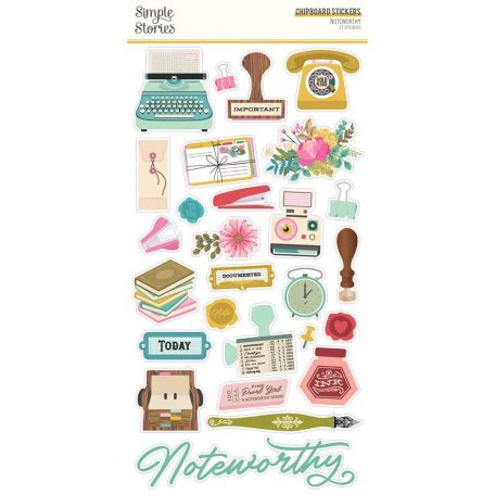 Simple Stories Chipboard matrica  - Chipboard Stickers  - Noteworthy (1 ív)