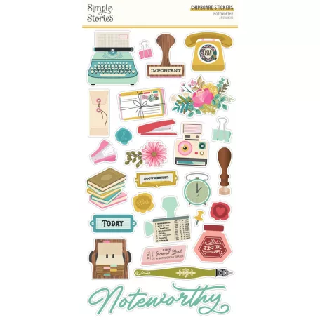Simple Stories Chipboard matrica  - Chipboard Stickers  - Noteworthy (1 ív)