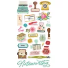 Simple Stories Chipboard matrica  - Chipboard Stickers  - Noteworthy (1 ív)