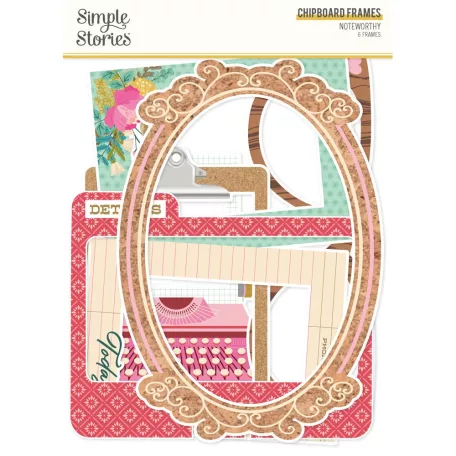 Simple Stories Chipboard  - Chipboard Frames - Noteworthy (1 csomag)