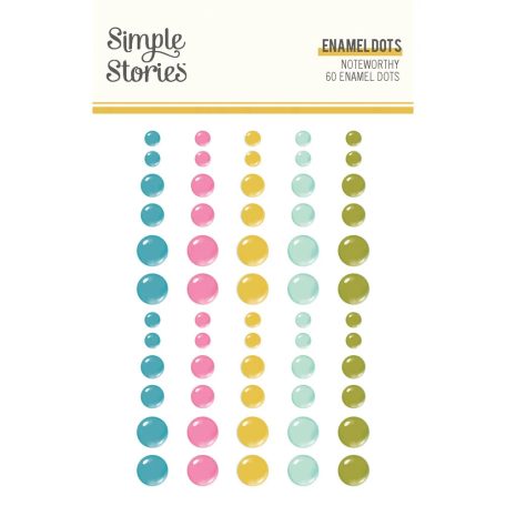 Simple Stories Díszítőelem  - Enamel Dots - Noteworthy (1 ív)