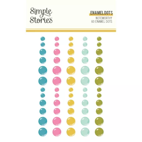 Simple Stories Díszítőelem  - Enamel Dots - Noteworthy (1 ív)