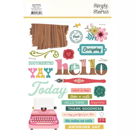 Simple Stories Matrica  - Rub-Ons - Noteworthy (2 ív)