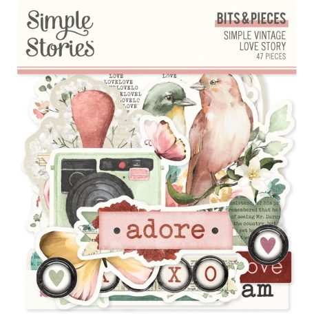 Simple Stories Kivágatok  - Bits & Pieces - Simple Vintage Love Story (1 csomag)