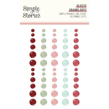 Simple Stories Díszítőelem  - Enamel Dots - Simple Vintage Love Story (1 ív)