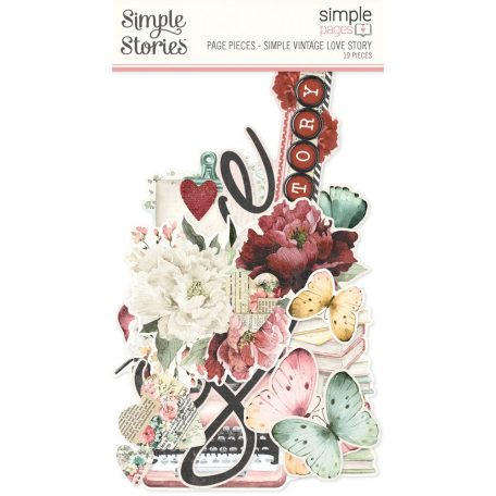 Simple Stories Kivágatok  - Simple Pages Pieces - Simple Vintage Love Story (1 csomag)