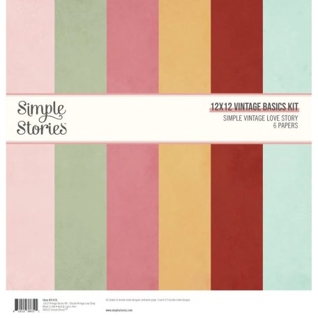 Simple Stories Scrapbook papírkészlet 12" (30 cm) - Vintage Basics Kit  - Simple Vintage Love Story (1 csomag)
