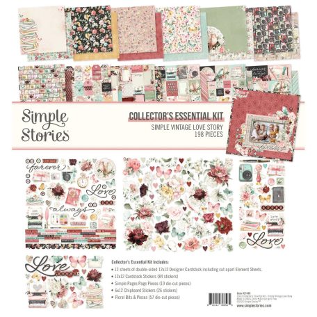 Simple Stories Scrapbook papírkészlet 12" (30 cm) - Collector's Essential Kit - Simple Vintage Love Story (1 csomag)