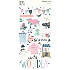   Simple Stories Chipboard matrica  - Chipboard Stickers  - Winter Wonder (1 ív)