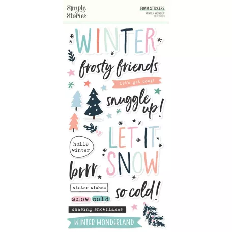 Simple Stories Matrica  - Foam Stickers - Winter Wonder (2 ív)