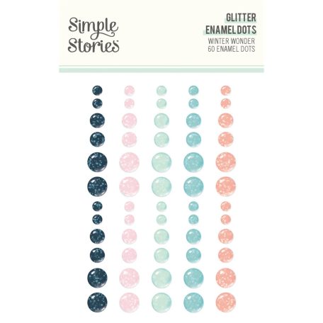 Simple Stories Díszítőelem  - Enamel Dots - Winter Wonder (1 ív)