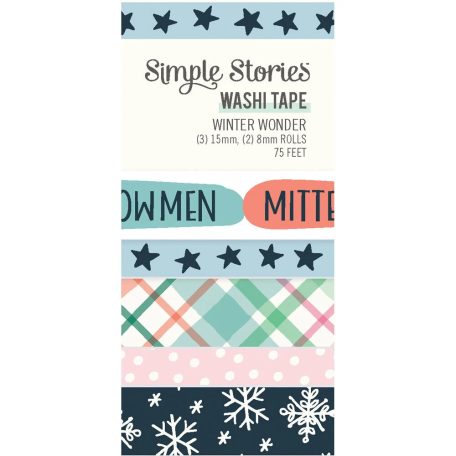 Simple Stories Dekorációs ragasztószalag  - Washi Tape - Winter Wonder (5 db)