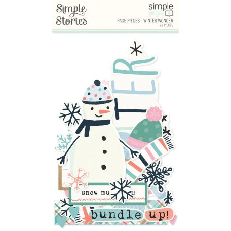 Simple Stories Kivágatok  - Simple Pages Pieces - Winter Wonder (1 csomag)